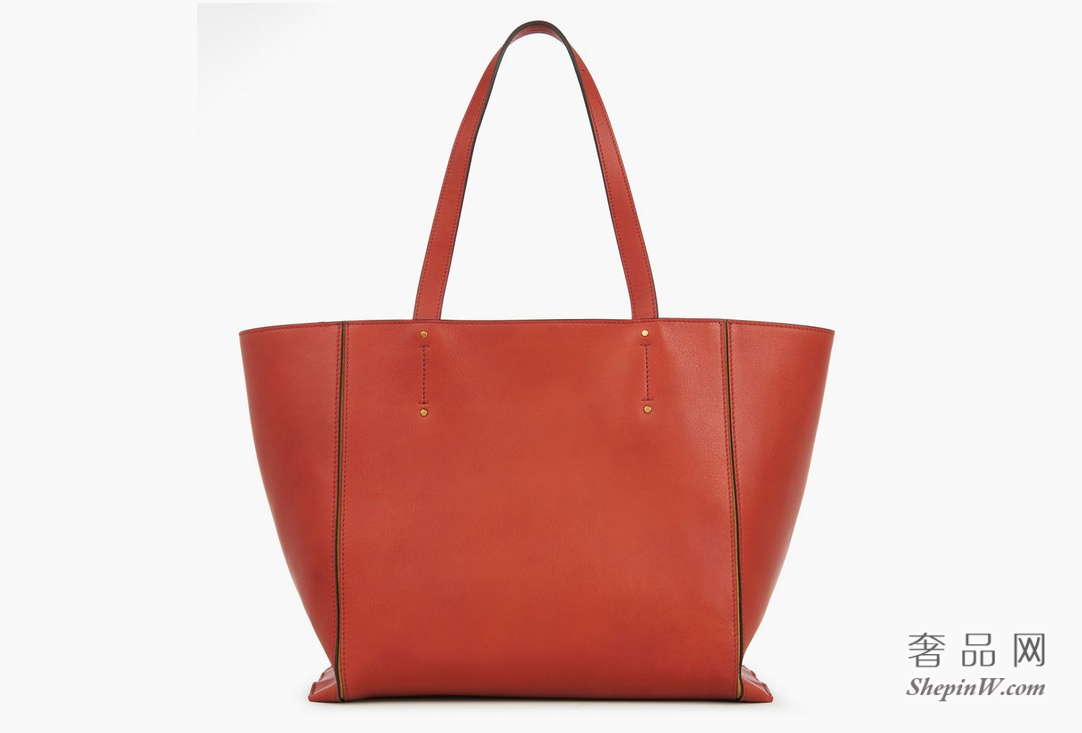 Chloé Milo中号购物包 terracotta red光滑小牛皮和麂皮小牛皮肩背包