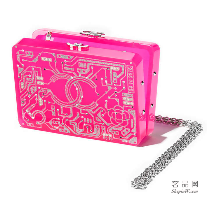 香奈儿CHANEL 名贵树脂 水钻 粉色与银化妆盒Dressing case