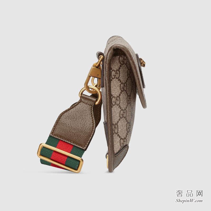 Gucci Totem 系列GG Supreme高级人造帆布钩扣邮差包