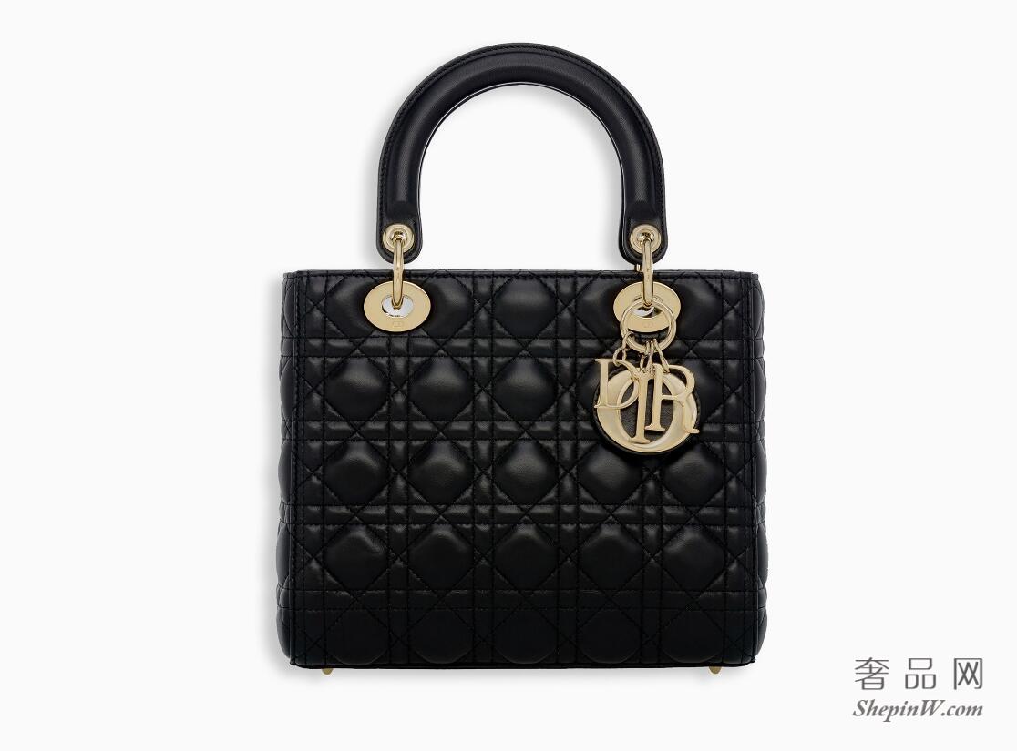Lady Dior黑色小羊皮手提包 CAL44550_N0