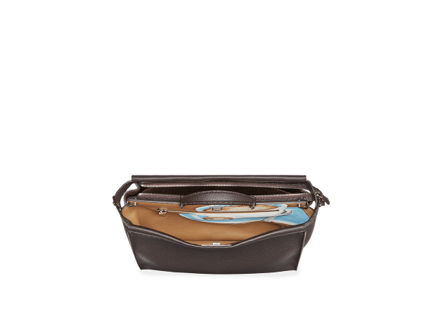 芬迪Fendi PEEKABOO 棕色和原色罗马皮镶饰Everyday Fendi Cup图案