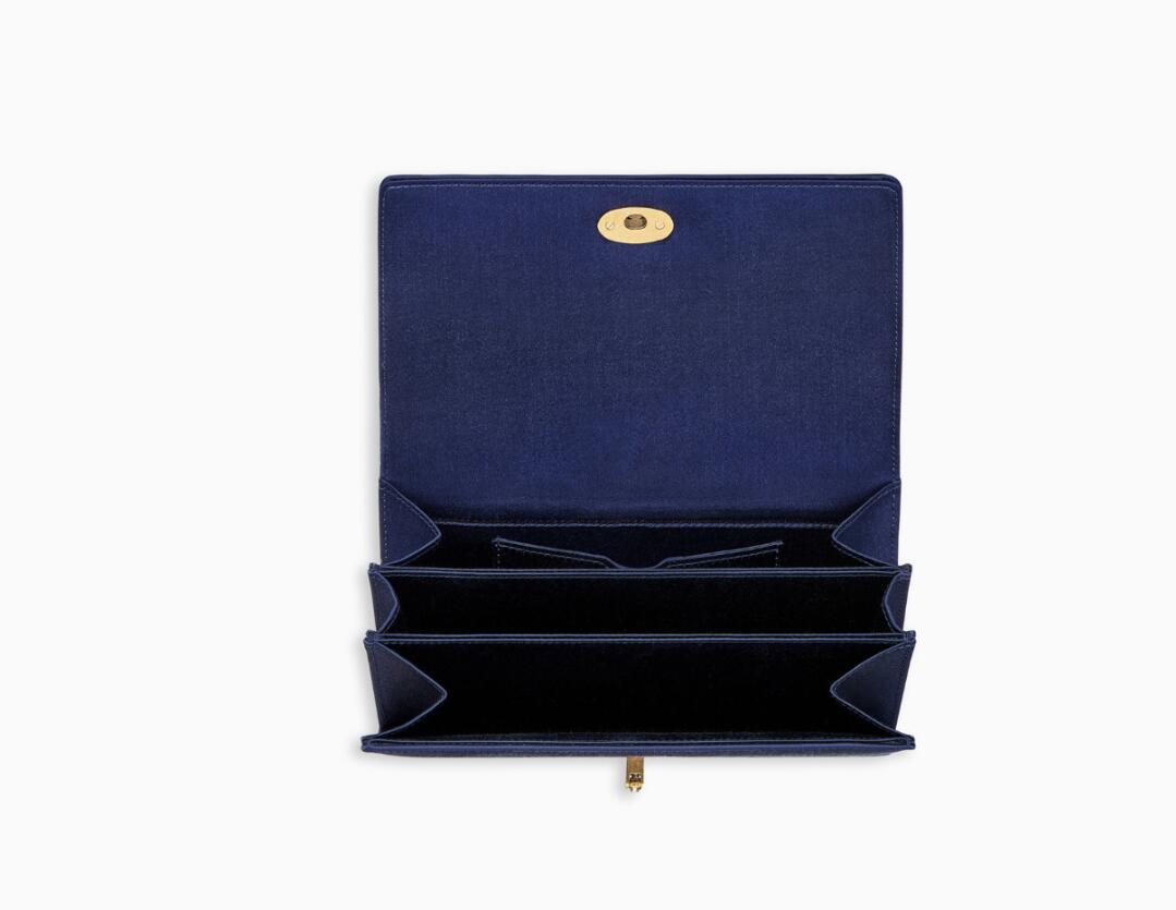 Dior迪奥 蓝色缎面蜜蜂装饰手拿皮夹
