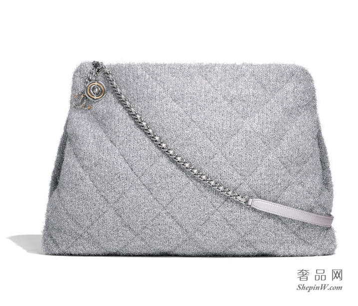 香奈儿Chanel 金属质感小羊皮与银色金属 大号手提包