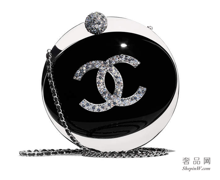 Chanel Evening bag晚宴包 黑色名贵金属 黄铜水钻