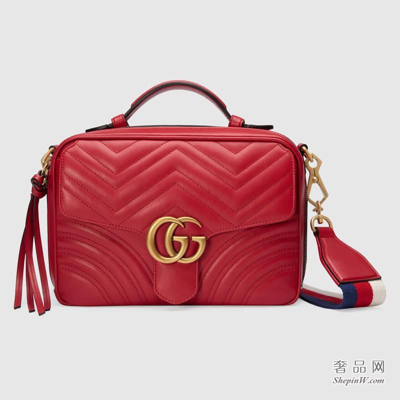 Gucci GG Marmont 系列绗缝肩背包498100 DTDPT 8227