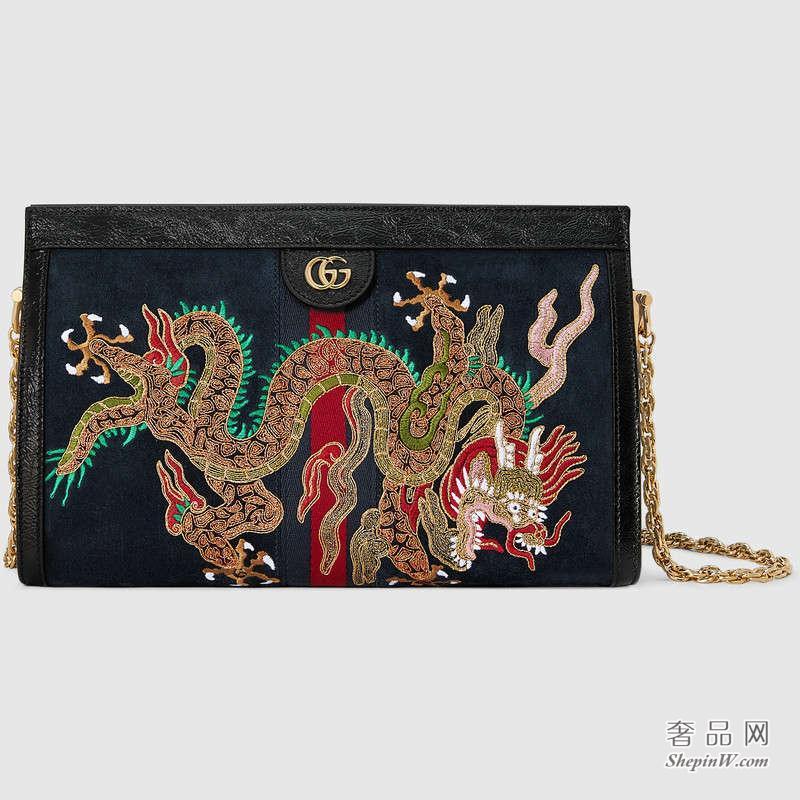 古驰Gucci Ophidia系列中号刺绣肩背包503876 D6ZXG 8828