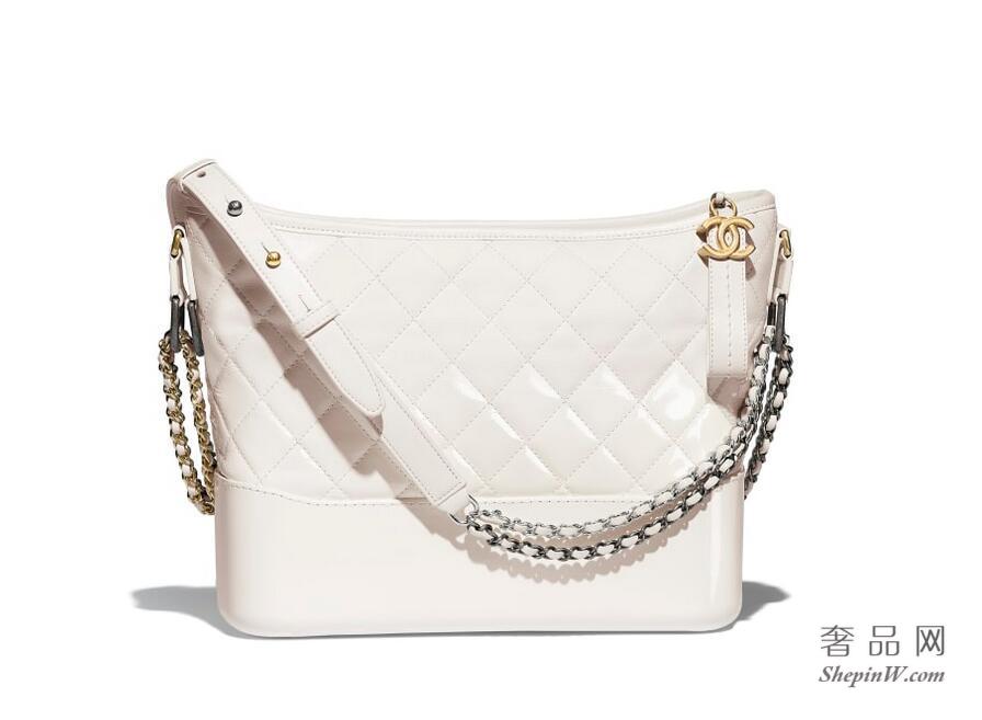 2018春夏系列 CHANEL'S GABRIELLE Hobo Bag 黑色山羊皮 漆皮GABRIELLE流浪包