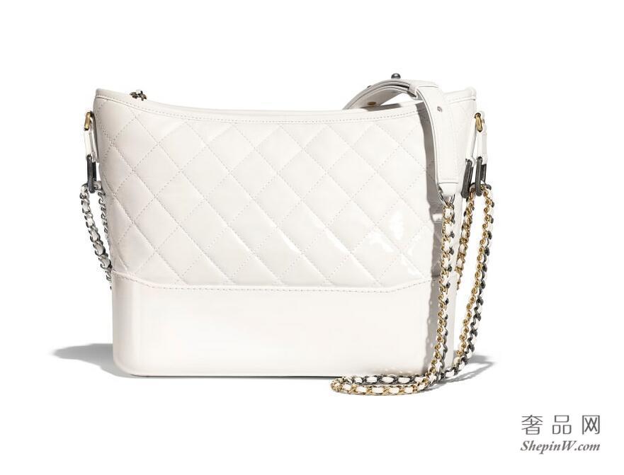 2018春夏系列 CHANEL'S GABRIELLE Hobo Bag 黑色山羊皮 漆皮GABRIELLE流浪包