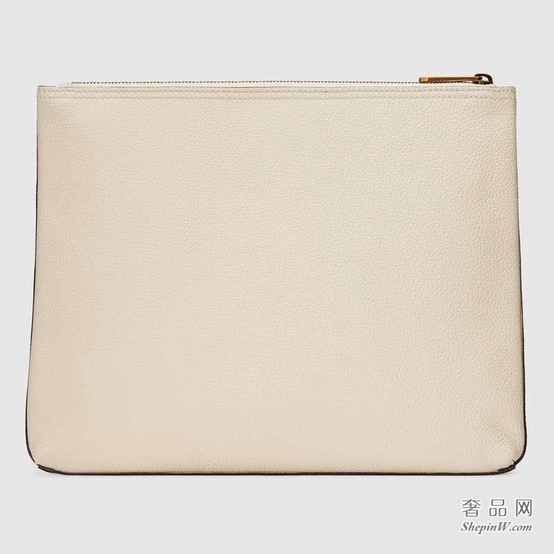 Gucci标识印花皮革中号手拿包 500981 0GCAT 8820