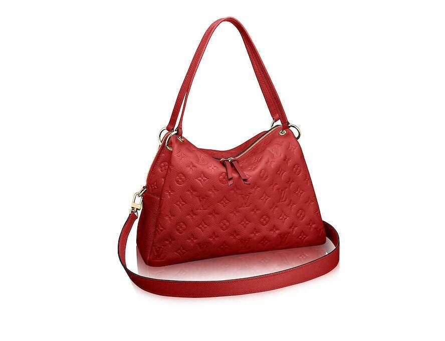 louis vuitton 樱桃红Monogram Empreinte皮Ponthieu 小号手袋M43720