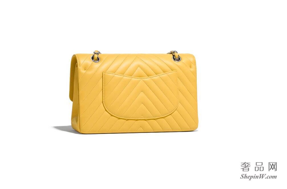 香奈儿chanel 2018春夏新款 黄色羊皮Classic Handbag 经典口盖包