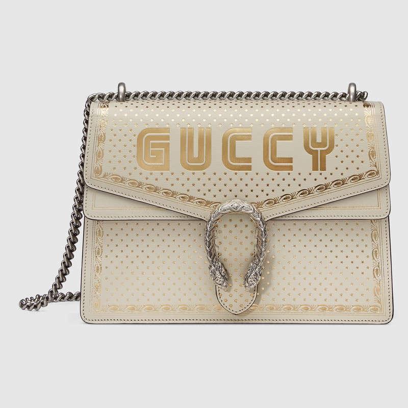 Gucci古驰 Dionysus系列Guccy印花中号肩背包400235 0KLAN 8711