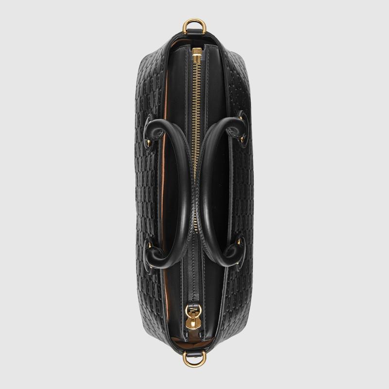 Gucci古驰 黑色Signature柔软皮革手提购物袋 409534 0DM1G 1000
