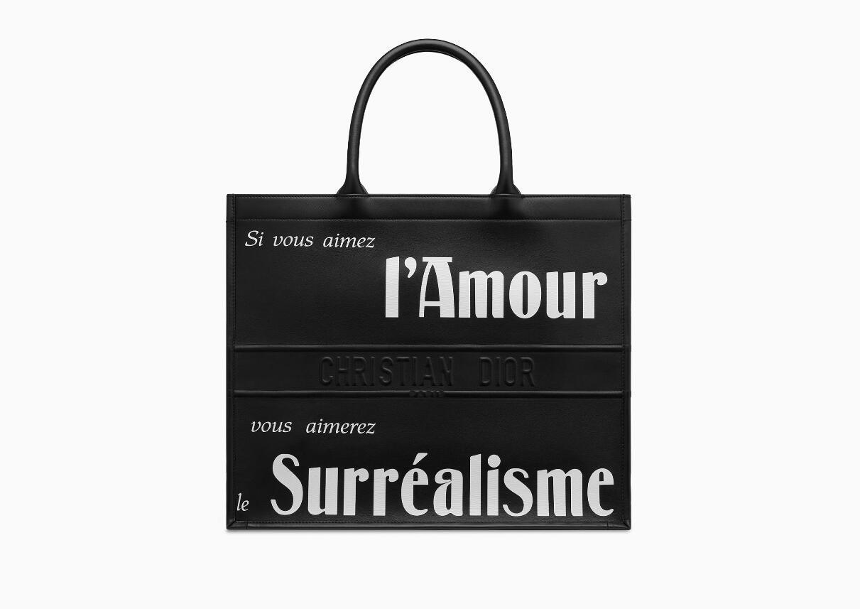 Dior迪奥 Dior Book Tote黑色光滑小牛皮手提包