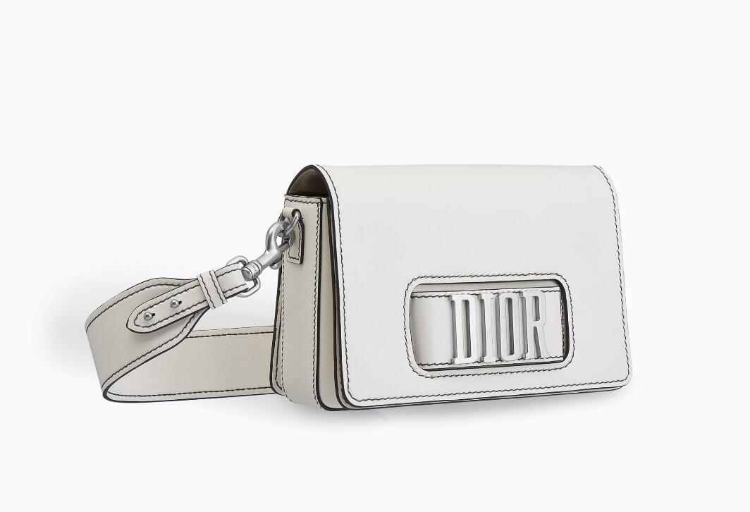 Dior迪奥 Dio(r)evolution原色小牛皮翻盖式手提包 复古银色金属