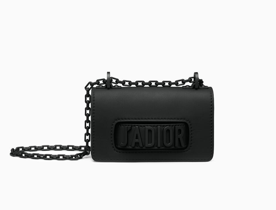 Dior迪奥 J'Adior黑色哑光 小牛皮翻盖式袖珍手提包