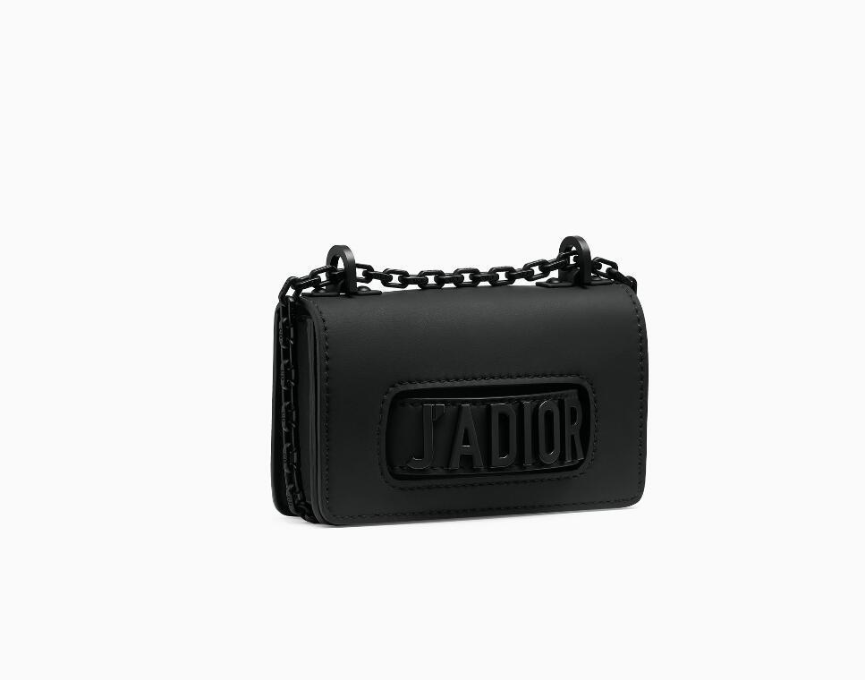 Dior迪奥 J'Adior黑色哑光 小牛皮翻盖式袖珍手提包
