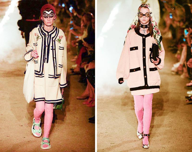 Gucci古驰2019早春系列男女装 格纹套装，配复古印花 搭配的新思路
