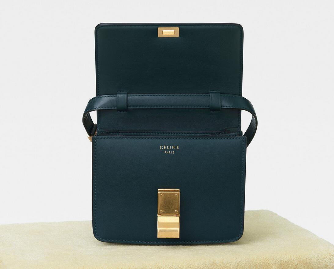 CELINE 赛琳 亚马逊绿 Classic box 小号抛光小牛皮手袋