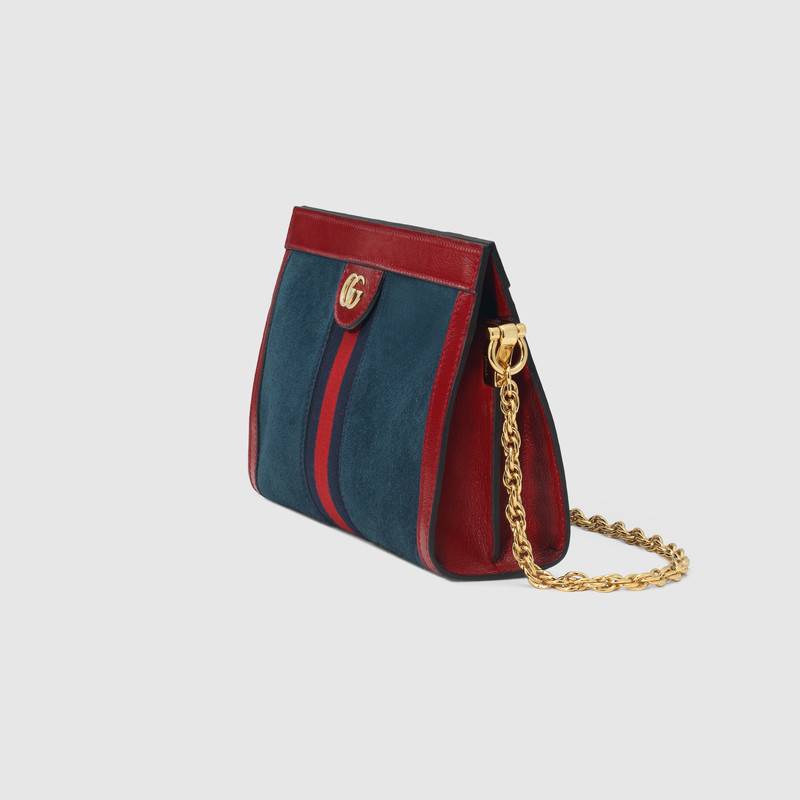 Gucci古驰 蓝色麂皮 Ophidia系列小号肩背包 503877 0KCFB 4064