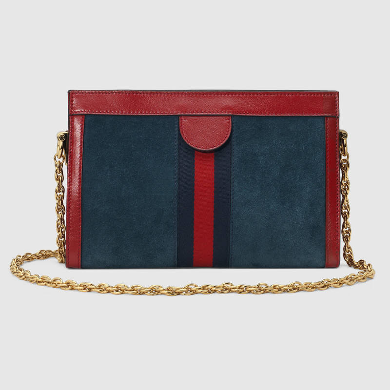 Gucci古驰 蓝色麂皮 Ophidia系列小号肩背包 503877 0KCFB 4064
