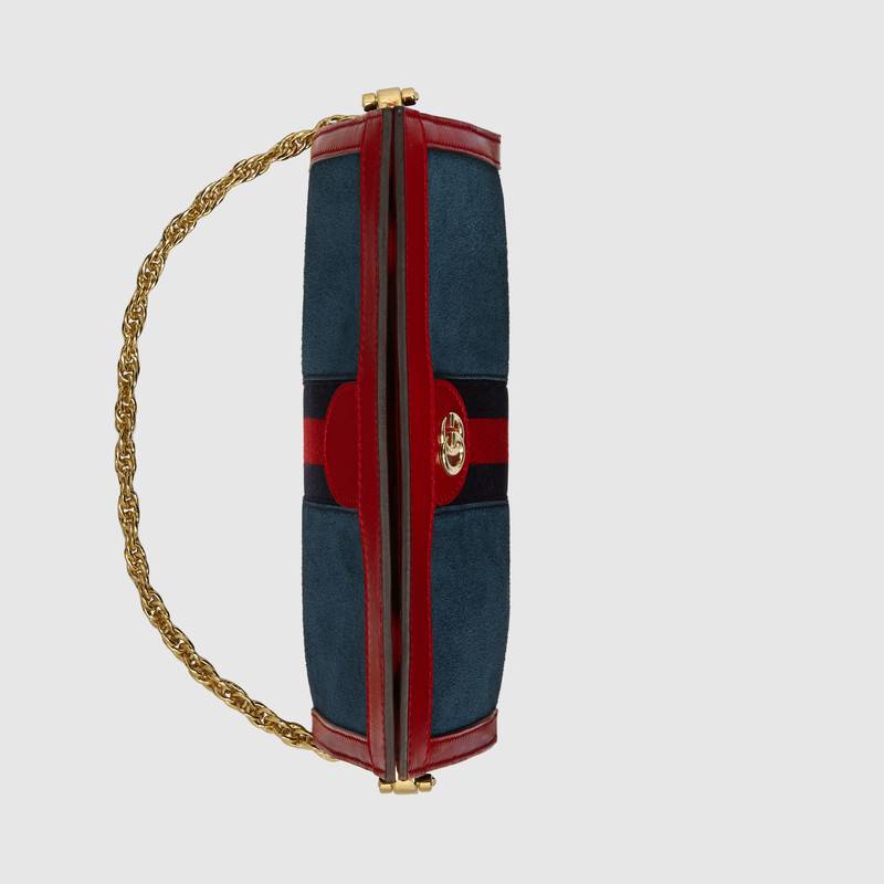 Gucci古驰 蓝色麂皮 Ophidia系列小号肩背包 503877 0KCFB 4064