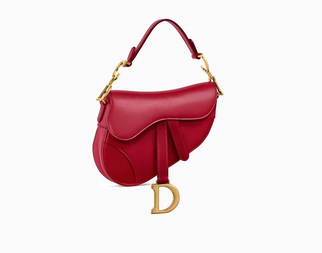 迪奥 Dior Saddle红色小牛皮袖珍手提包 M0447CWGH_M41R