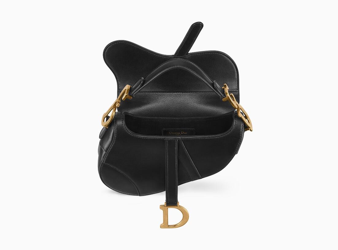 迪奥 Dior Saddle黑色小牛皮袖珍手提包 M0447CWGH_M900