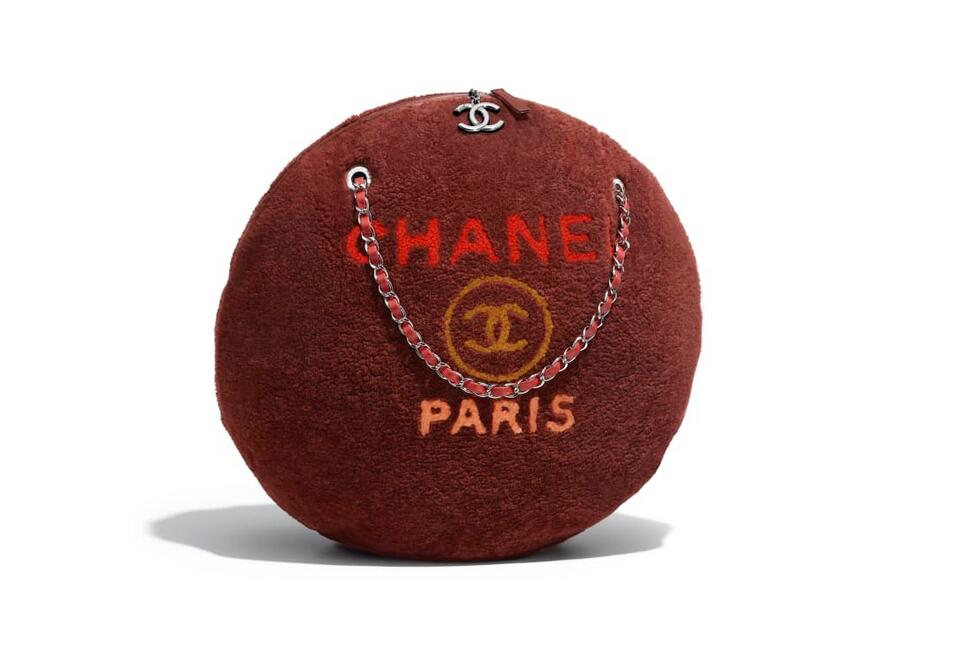 香奈儿 chanel 大号拉链购物包 棕及橘双面剪毛小羊皮、小牛皮