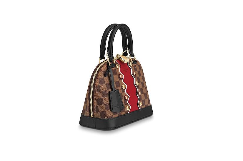 路易威登 LV Alma BB 手袋 N40046饰鲜红的粒纹 搭配金色刻纹饰钉