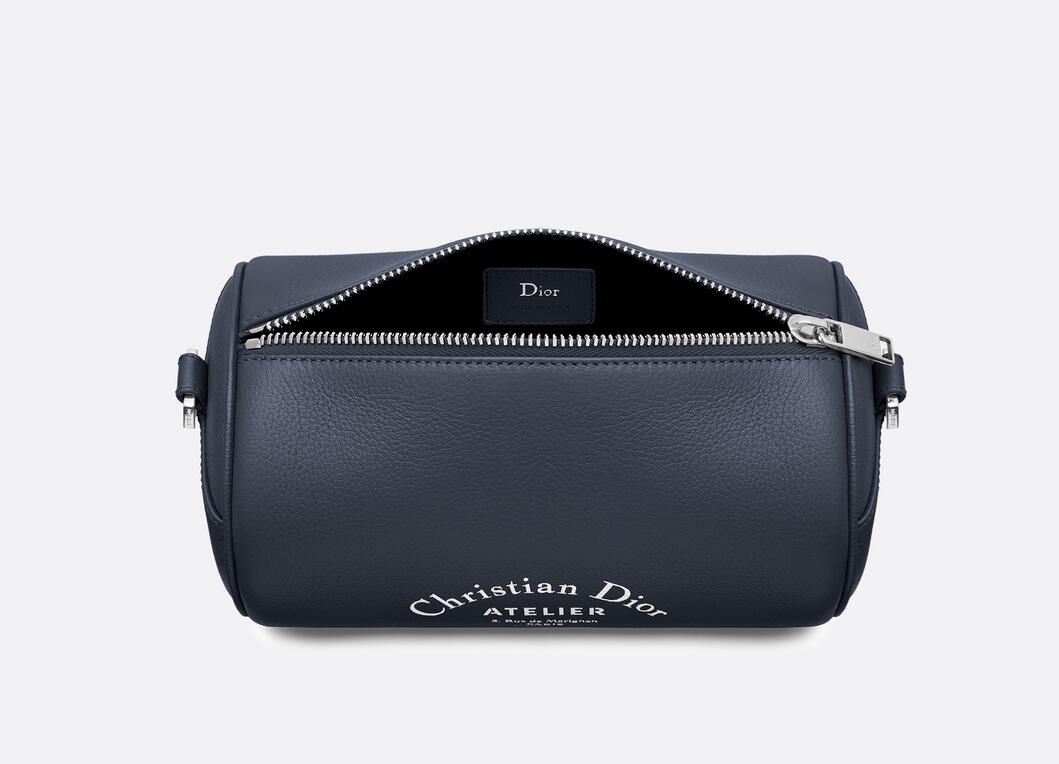 迪奥Dior “Roller”海蓝色粒面触感小牛皮和“Christian Dior Atelier”印花手拿包