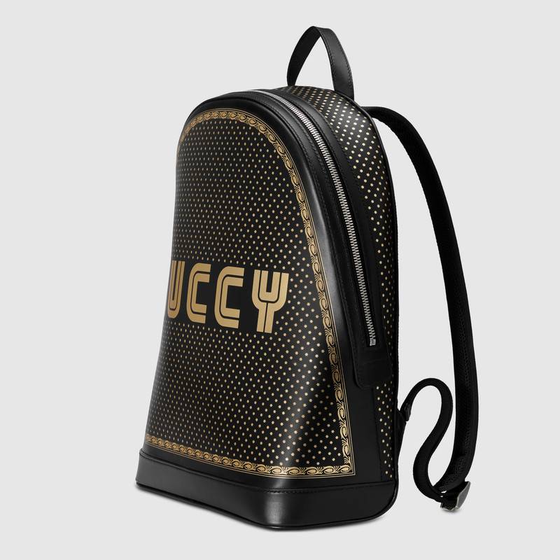 Gucci 黑色皮革 Guccy中号背包 419584 DVU7N 8474