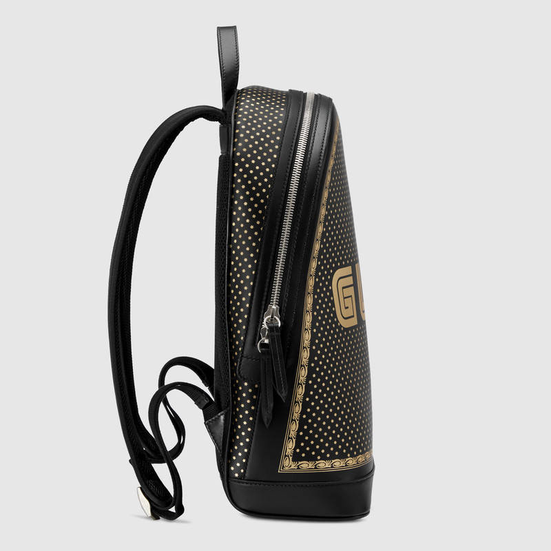 Gucci 黑色皮革 Guccy中号背包 419584 DVU7N 8474