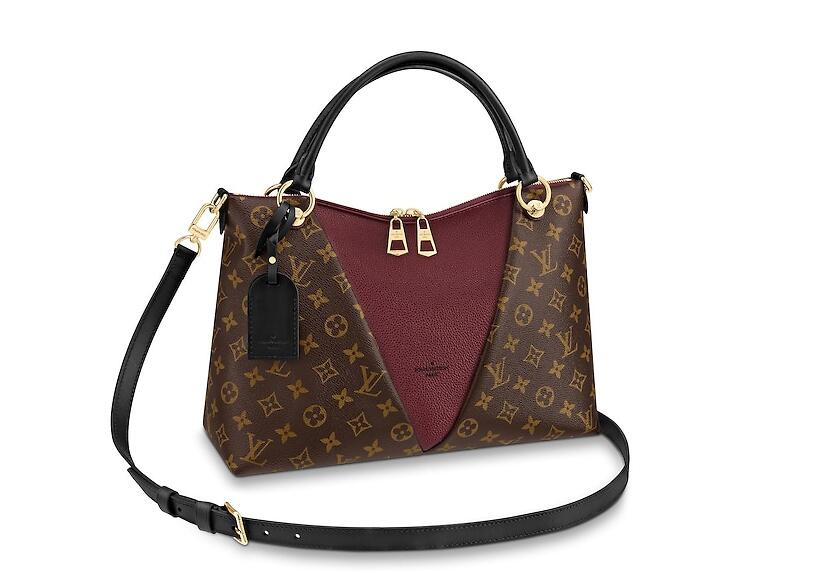 路易威登 2018秋冬版 LV V Tote 中号手袋 M43949 酒红色