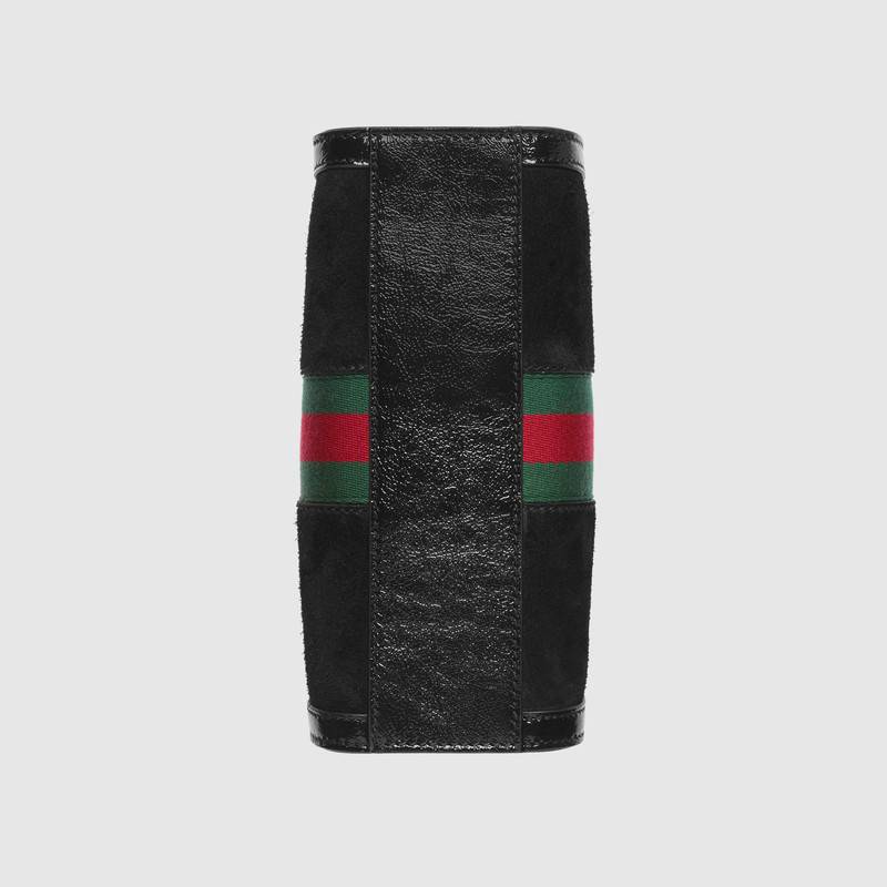 Gucci古驰 黑色麂皮Ophidia系列小号购物袋547551 D6ZYB 1060