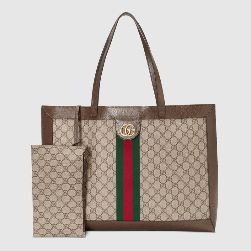 gucci官网 米色/乌木色 Ophidia系列GG购物袋 547947 9IK3T 8745
