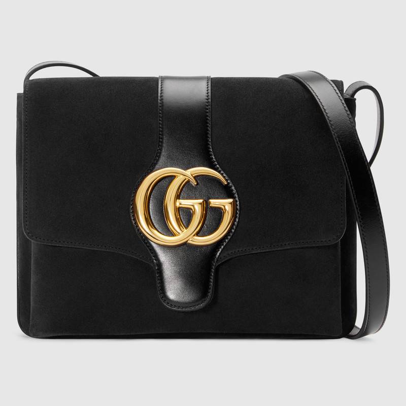 古驰 Gucci 黑色麂皮Arli中号肩背包550126 0YNAG 1000