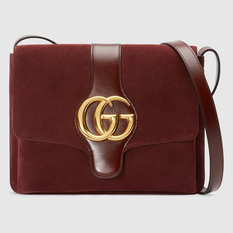 古驰 Gucci 酒红色麂皮Arli中号肩背包550126 0YNAG 6629