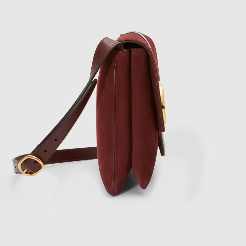 古驰 Gucci 酒红色麂皮Arli中号肩背包550126 0YNAG 6629