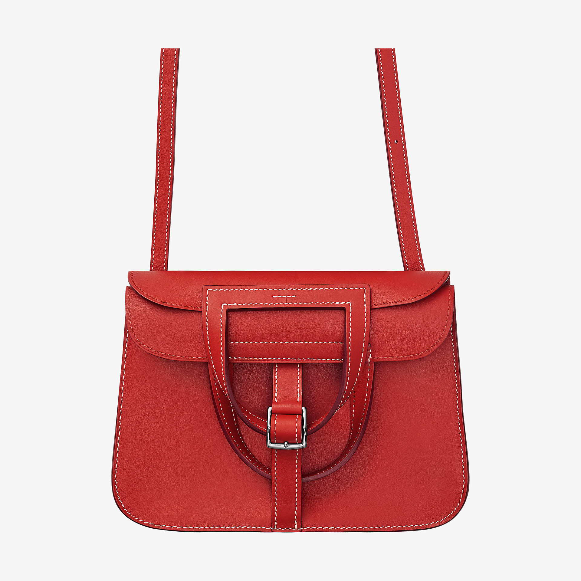 爱马仕Hermes Halzan mini bag rouge tomate Swift calfskin 小牛皮手提包
