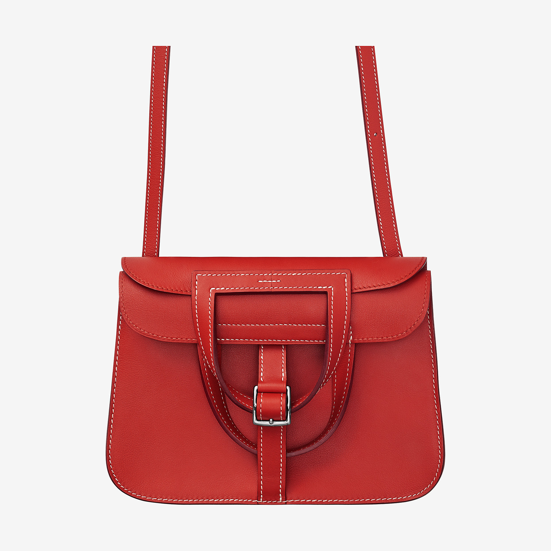 爱马仕Hermes Halzan mini bag rouge tomate Swift calfskin 小牛皮手提包