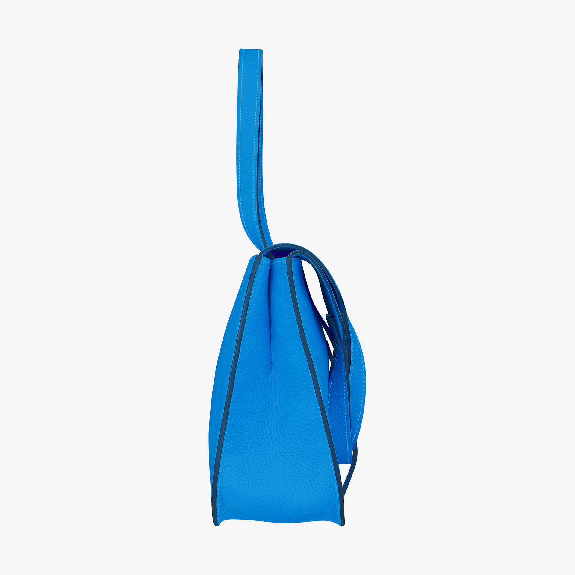 爱马仕Halzan 31cm bag bleu hydra Clemence小公牛皮手提包