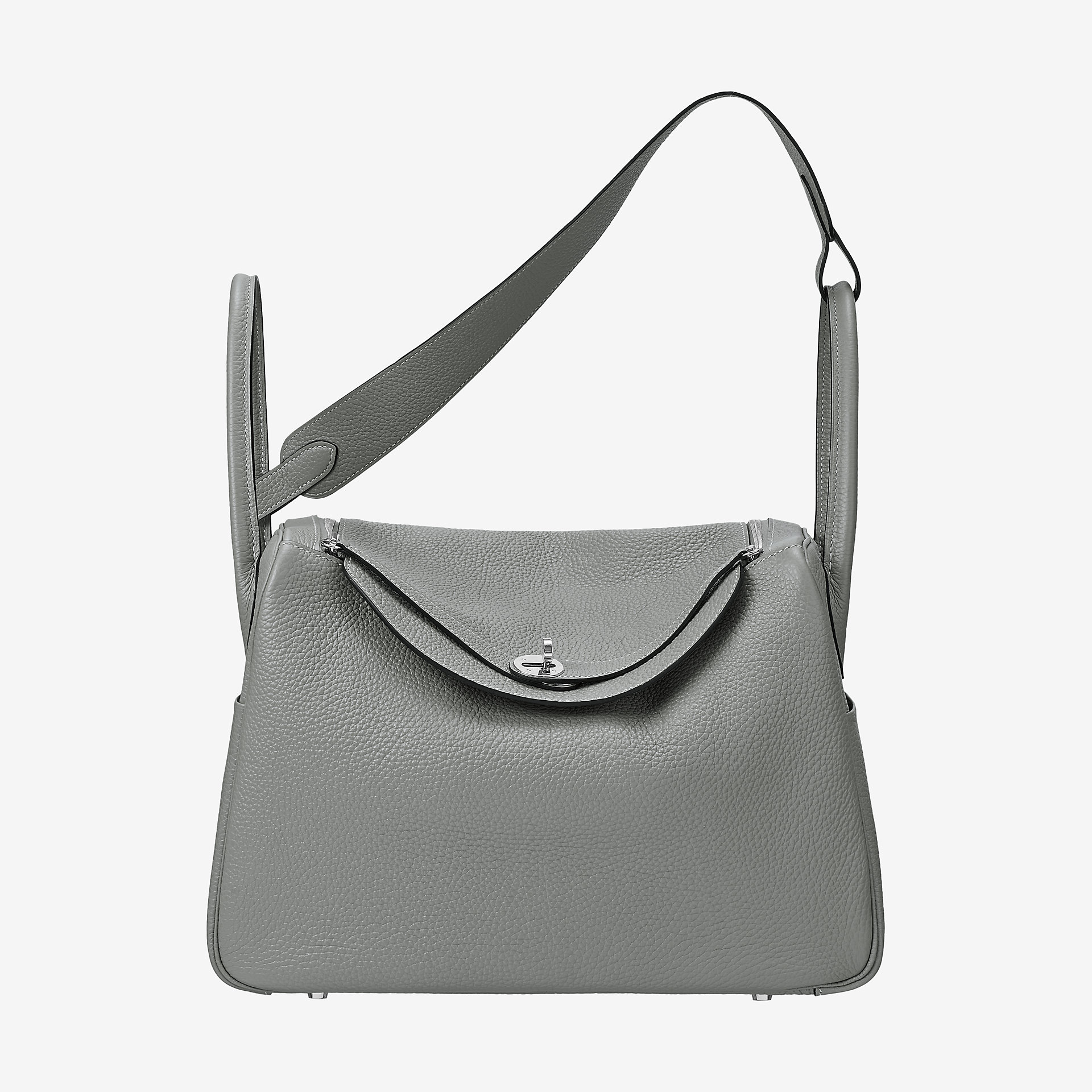 爱马仕琳迪包官网图片 Hermes Lindy 30cm bag CK4Z 海鸥灰 taurillon Clemence