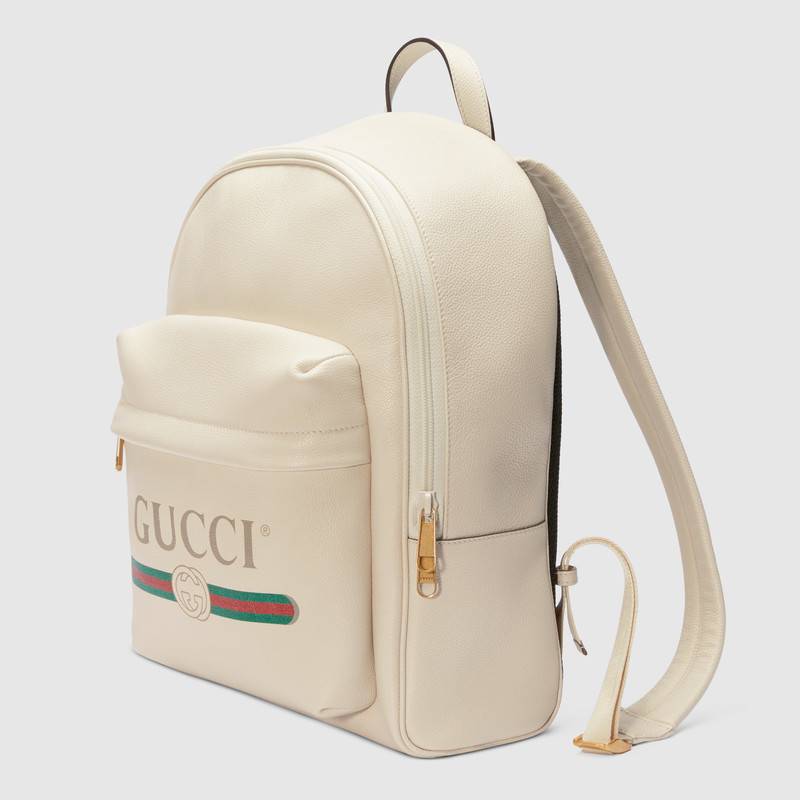 Gucci 白色皮革 印花皮革背包 547834 0Y2BT 8824