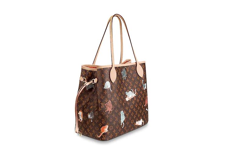 路易威登 LV 棕色与橘色NEVERFULL 中号手袋 M44441