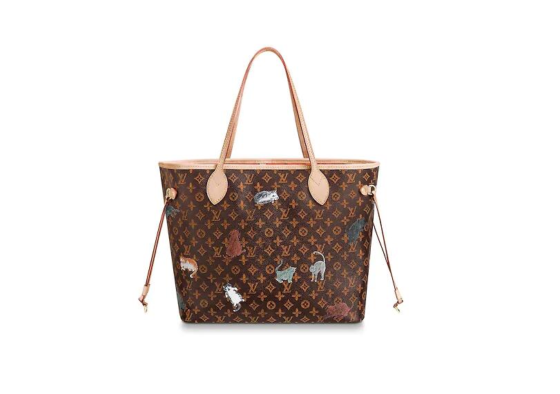 路易威登 LV 棕色与橘色NEVERFULL 中号手袋 M44441