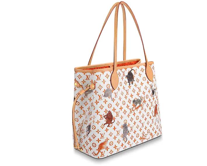 路易威登 LV 白色和橙色NEVERFULL 中号手袋 (北京SKP限定款)M44459