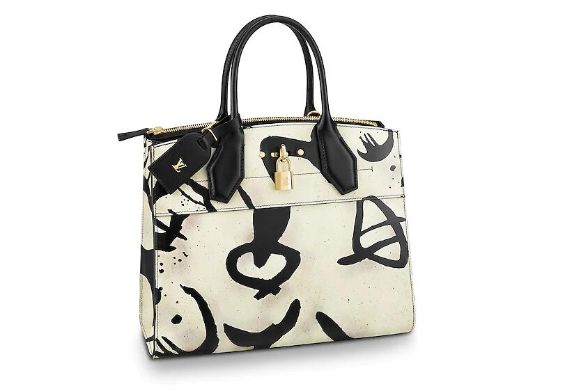 路易威登 LV 黑白部落印花CITY STEAMER 中号手袋 M53231