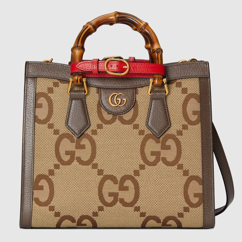 Gucci 660195 UKMFT 2672 Diana饰超级双G图案竹节小号托特包