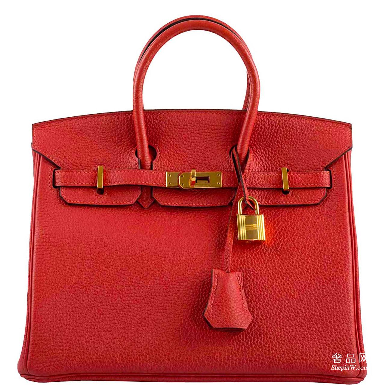 爱马仕包包官网 Hermès Birkin 25 Rouge Pivoine Togo Gold Hardware